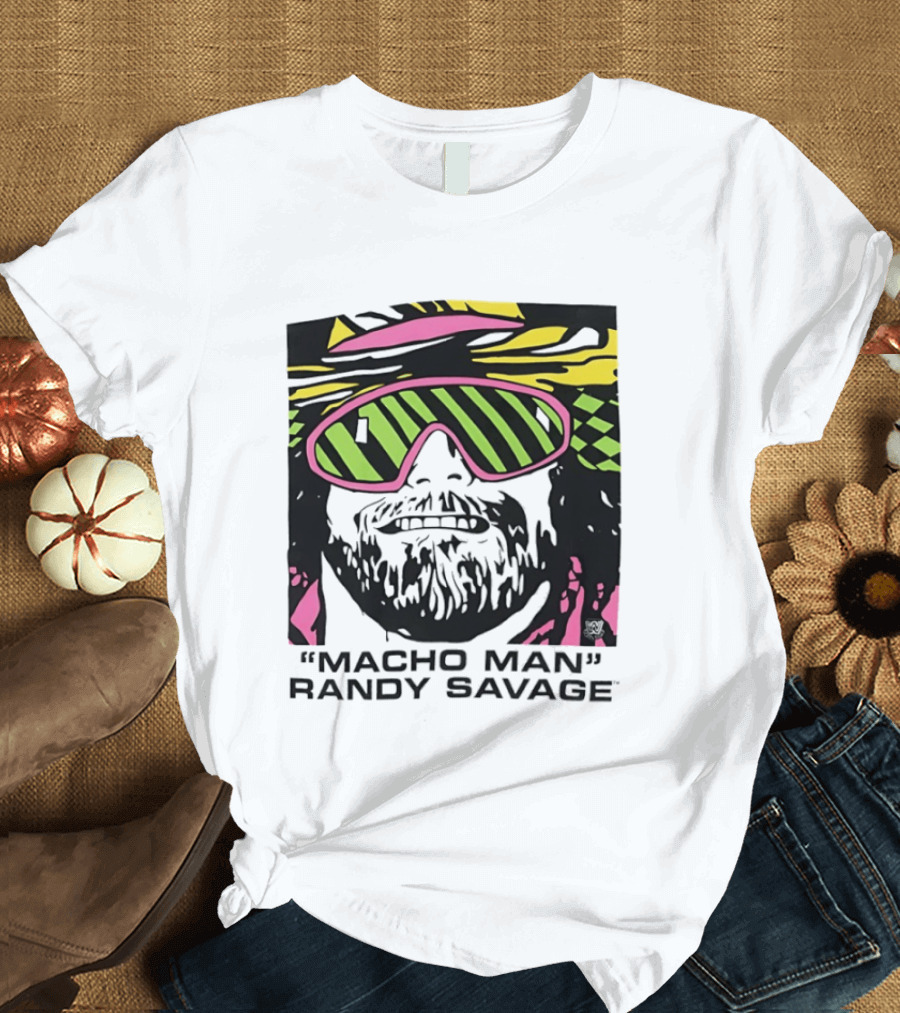 Macho Man Randy Savage Retro Style Neon T-Shirt
