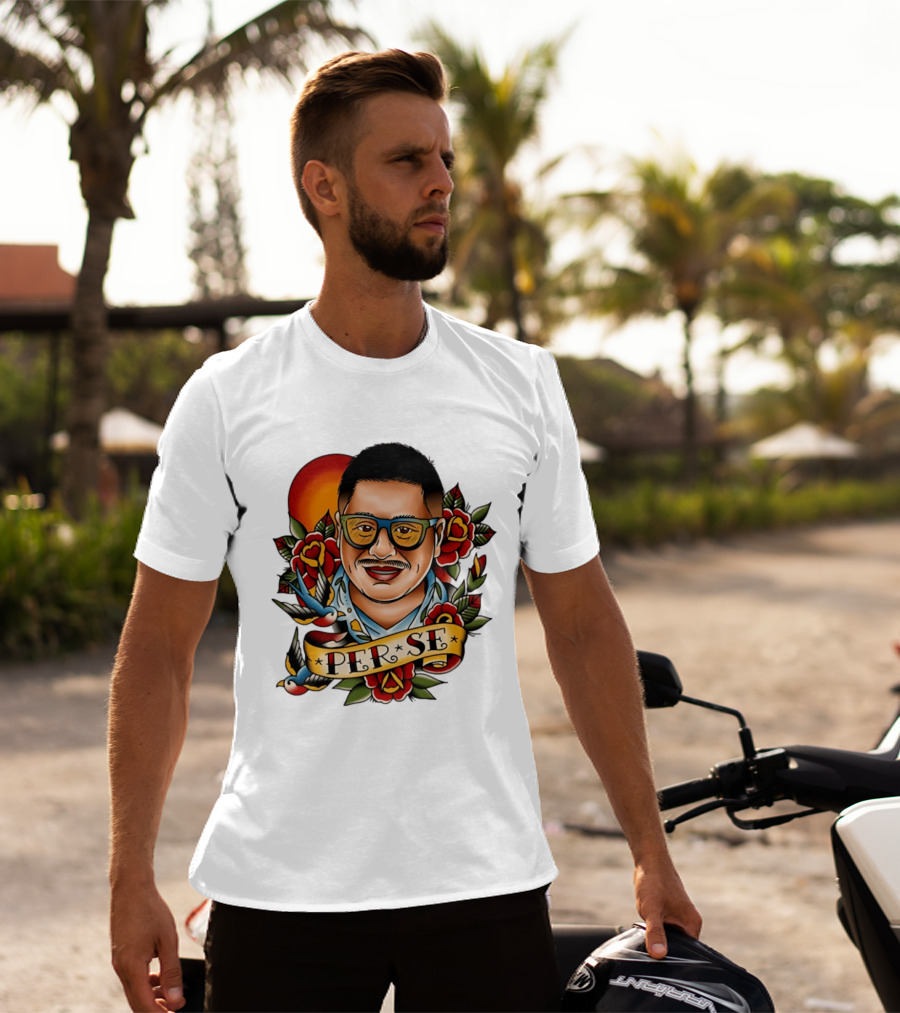Per Se Old School Tattoo Roses Swallow T-Shirt