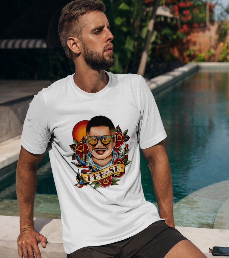 Per Se Old School Tattoo Roses Swallow T-Shirt