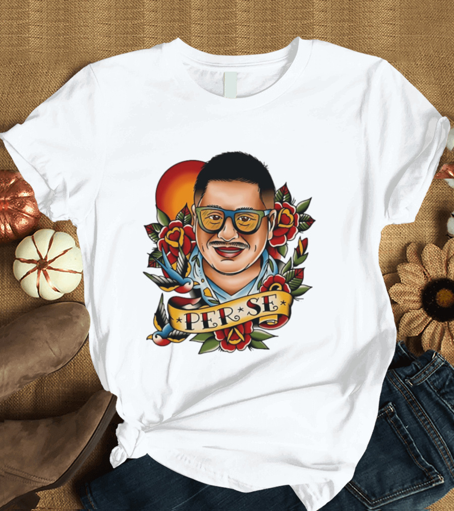 Per Se Old School Tattoo Roses Swallow T-Shirt