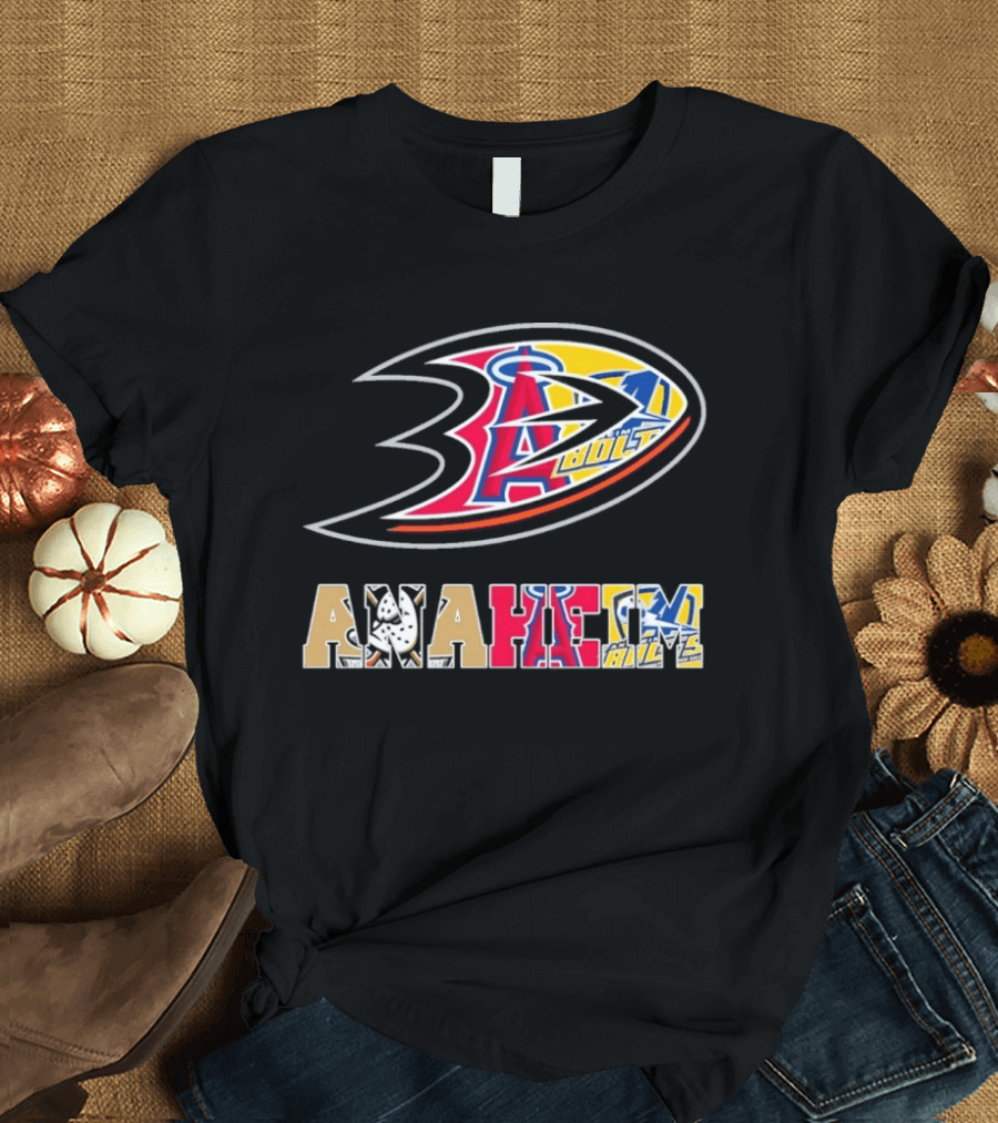 Anaheim Ducks Angels Rams Sports Teams Fan Merchandise T-Shirt