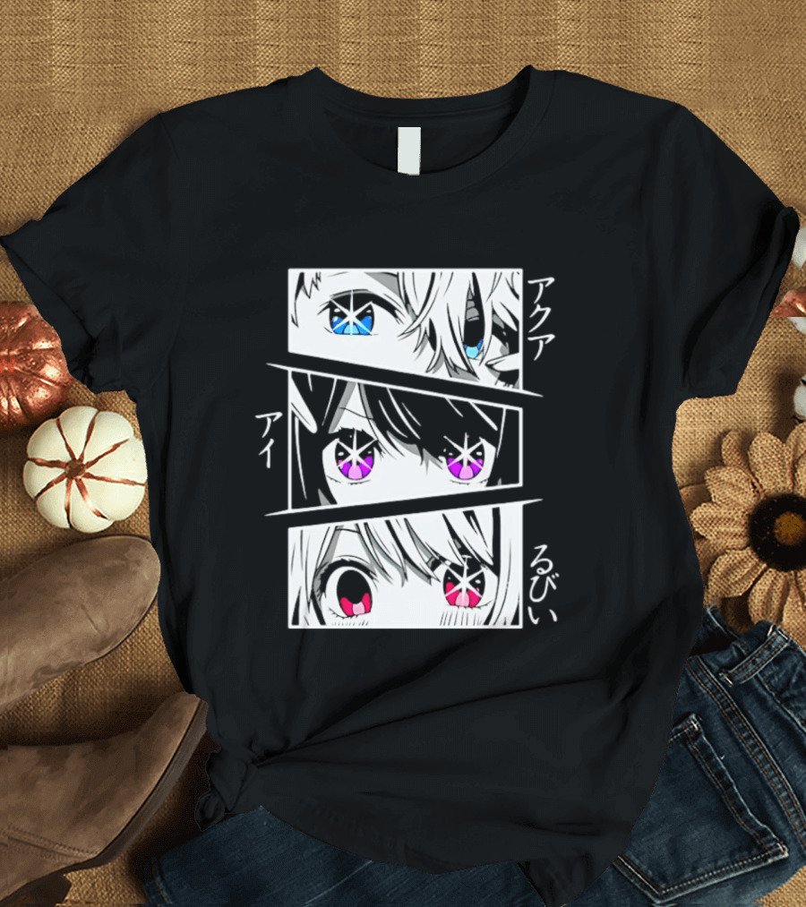 Aqua Ai And Ruby Eyes Oshi No Ko Anime Characters T-Shirt