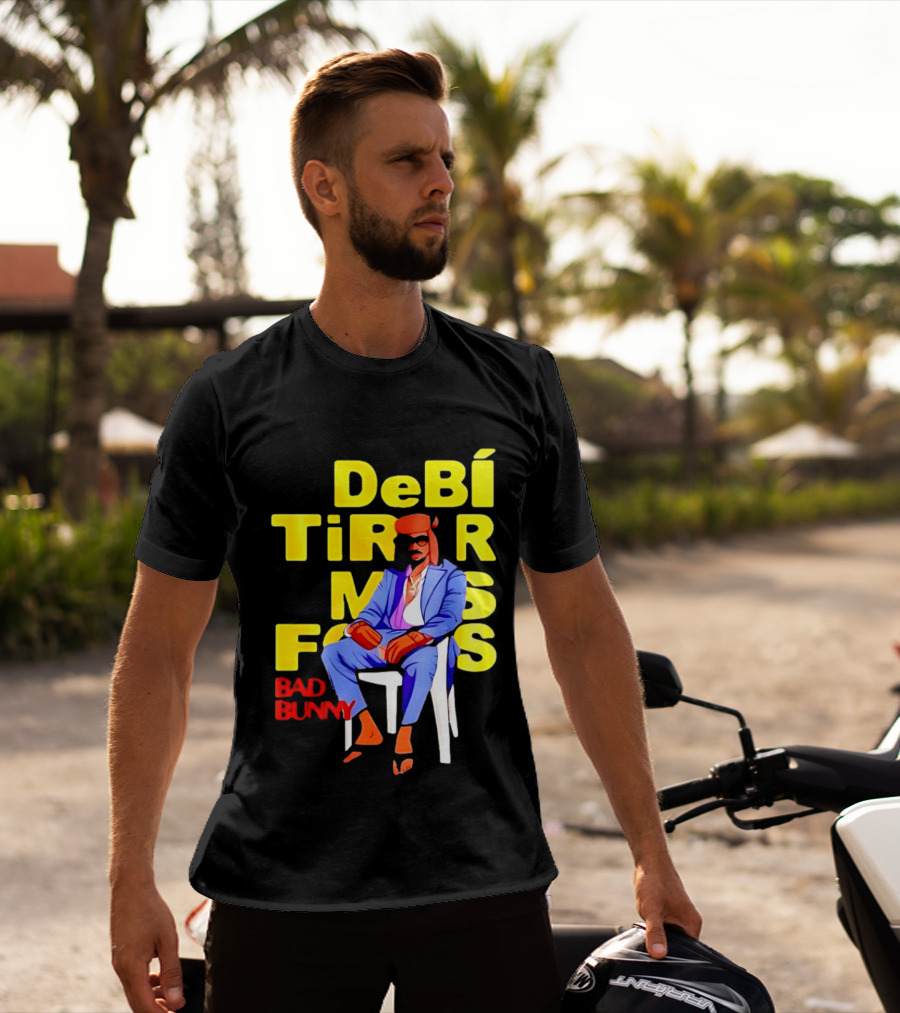 Bad Bunny DeBí Tirar Más Fotos Cartoon Style 2026 World Tour T-Shirt