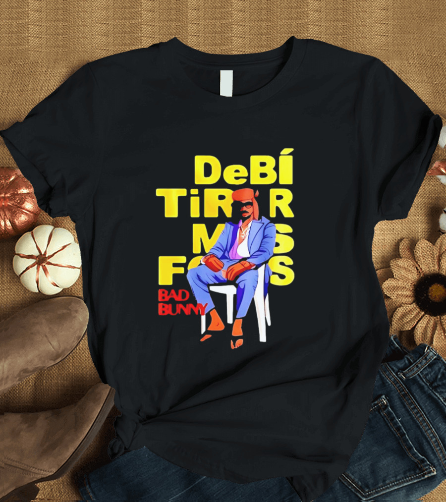 Bad Bunny DeBí Tirar Más Fotos Cartoon Style 2026 World Tour T-Shirt
