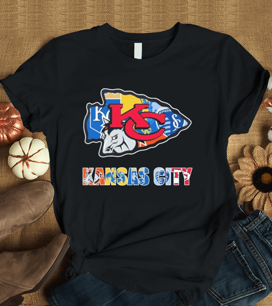 Kansas City Chiefs Royals Sporting KC Crest T-Shirt