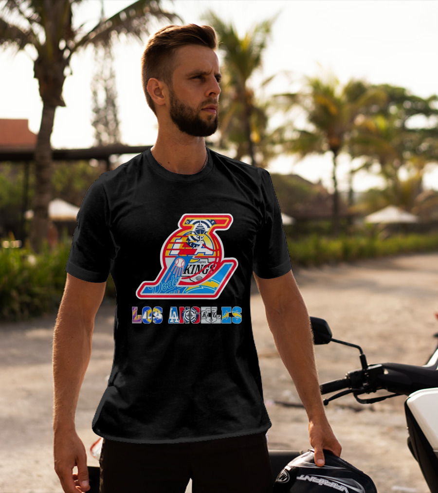 Los Angeles Lakers Dodgers Kings Chargers Sports Teams Logos T-Shirt