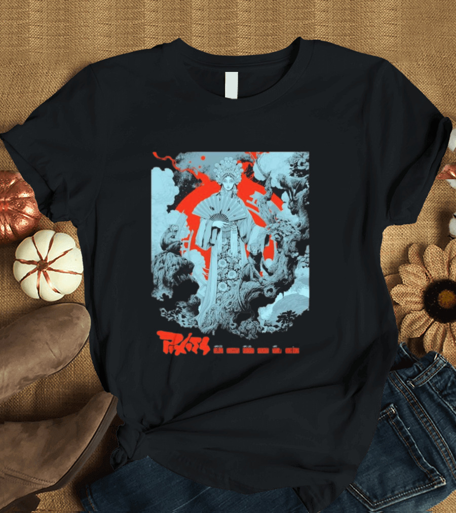 Pixies P40 Asia Tour 2026 Ken Taylor Geisha And Mythical Creatures T-Shirt