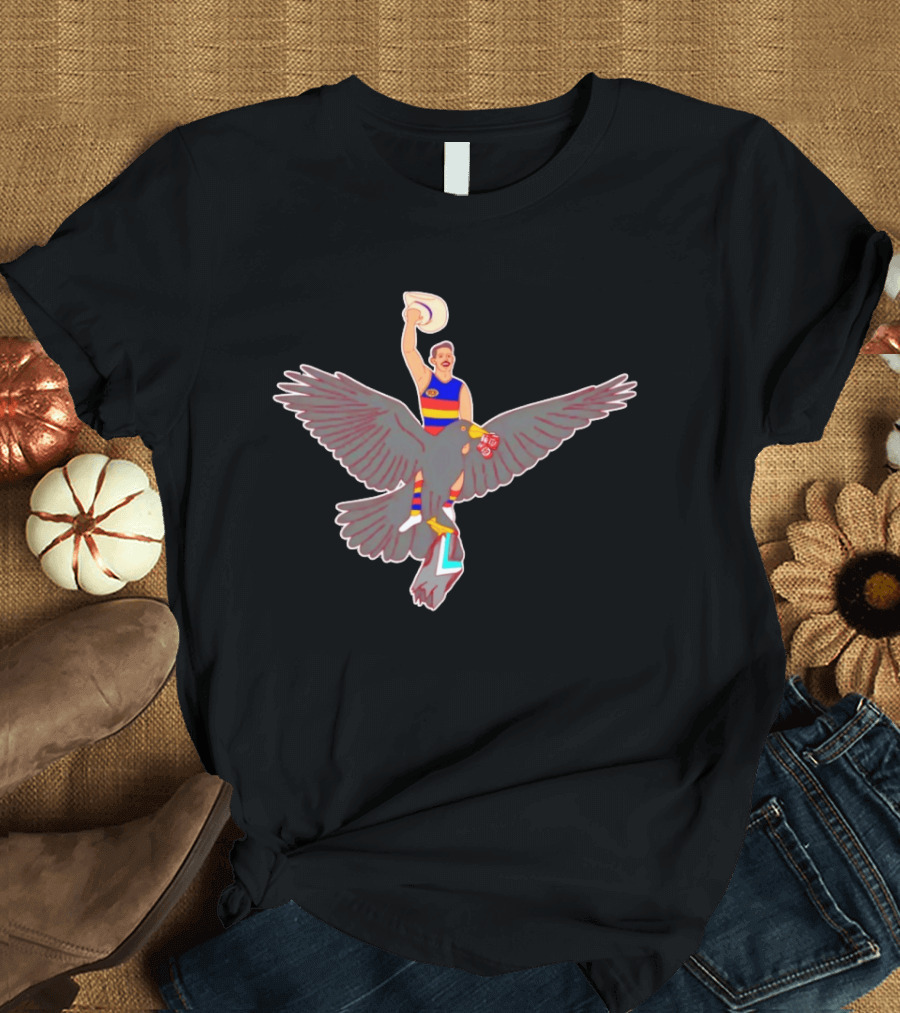 Texan Crow Adventure: Cowboy Riding Giant Bird T-Shirt