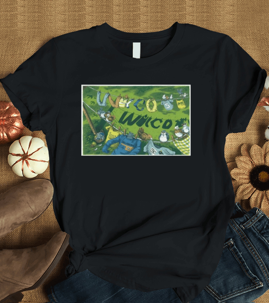 Wilco Oklahoma City OK 5 5 2026 Tour Birds And Clothesline T-Shirt