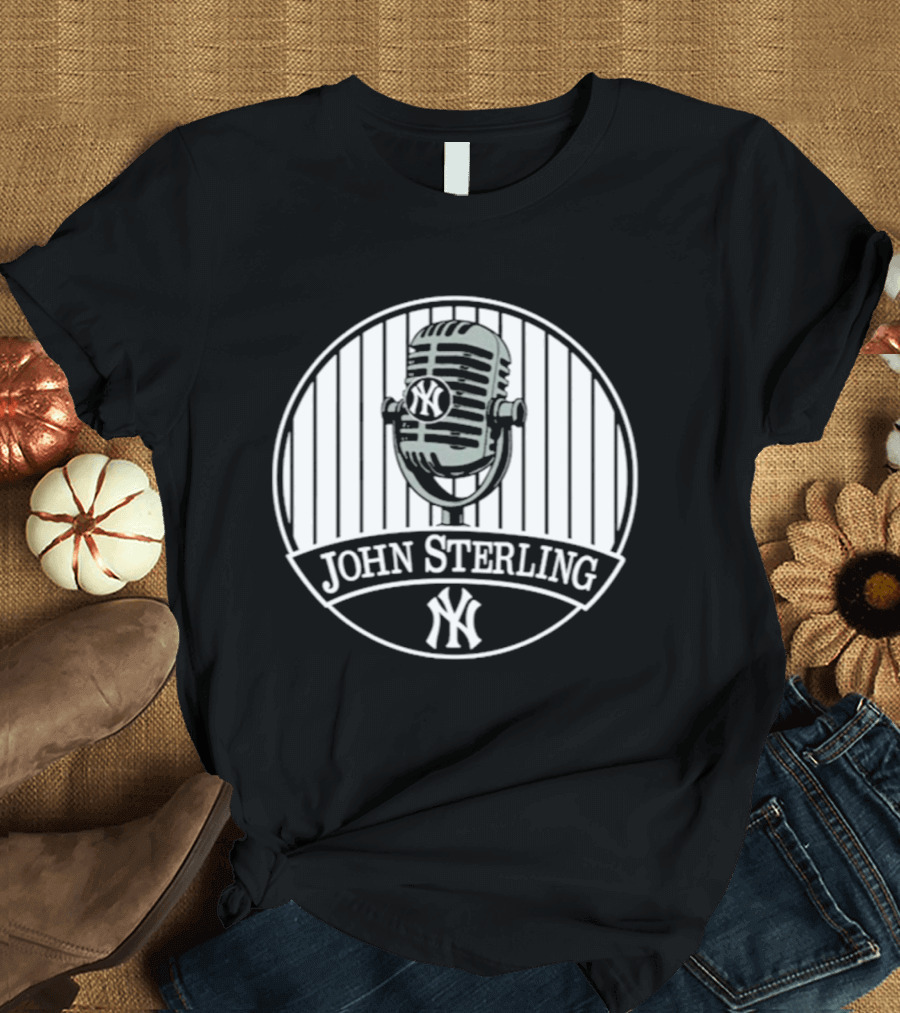 John Sterling Memorial Yankees Microphone Patch T-Shirt