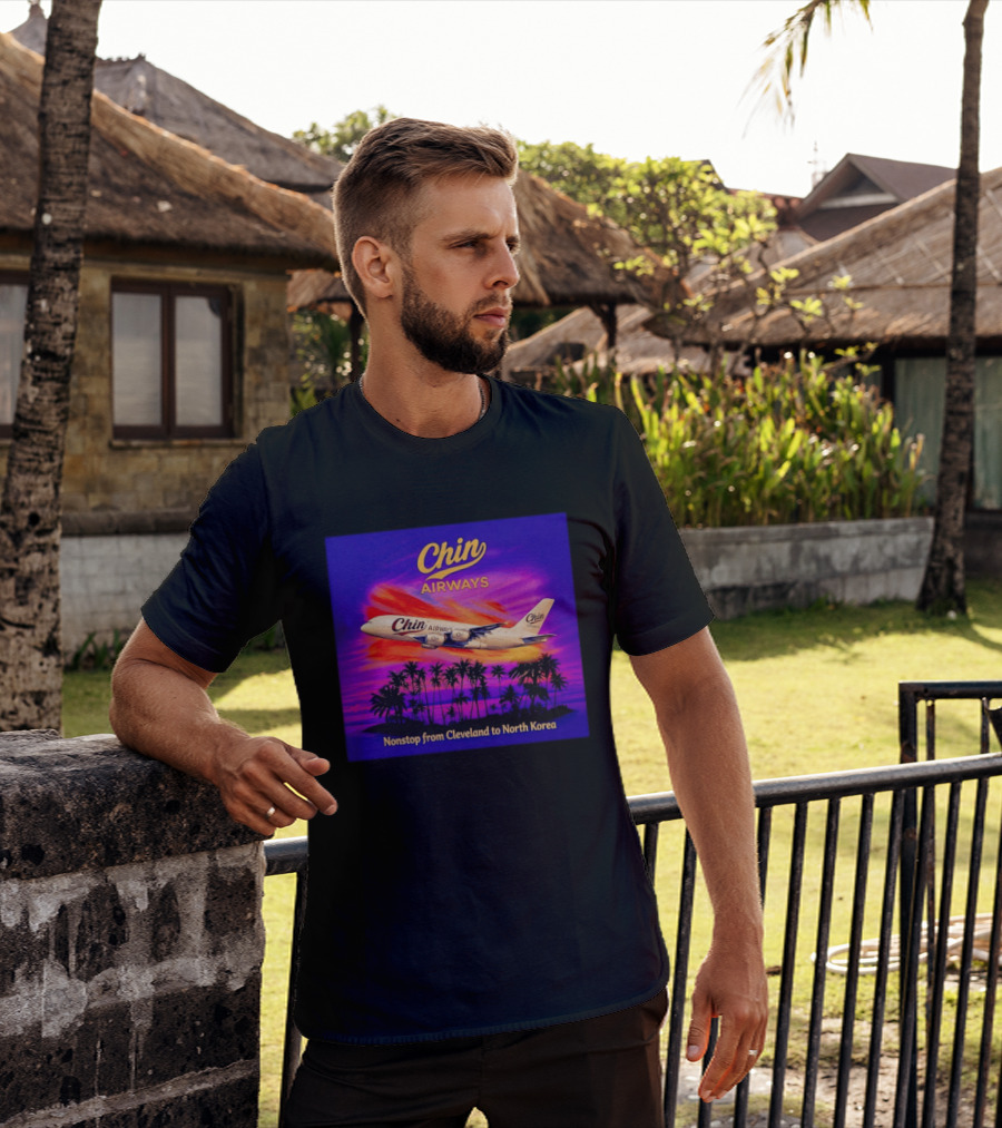 Chin Airways Nonstop Flight From Cleveland To North Korea Exotic Travel Adventure T-Shirt