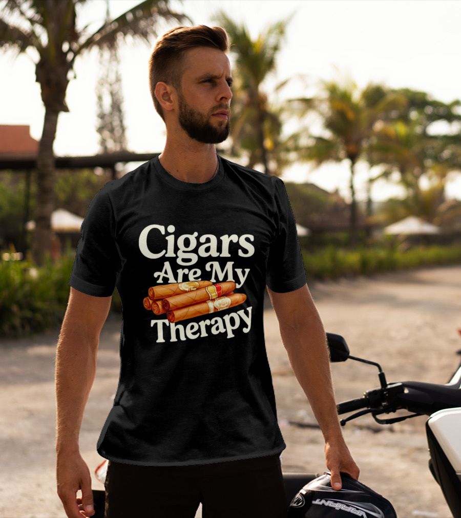 Cigars Are My Therapy Relaxation Smoking T-Shirt