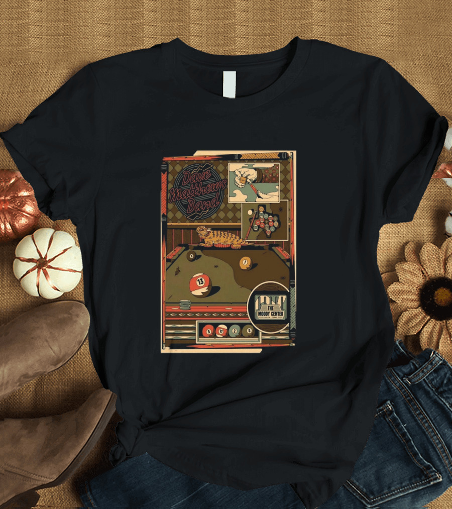 Dave Matthews Band May 11 2026 Pool Table Art The Moody Center Austin TX T-Shirt
