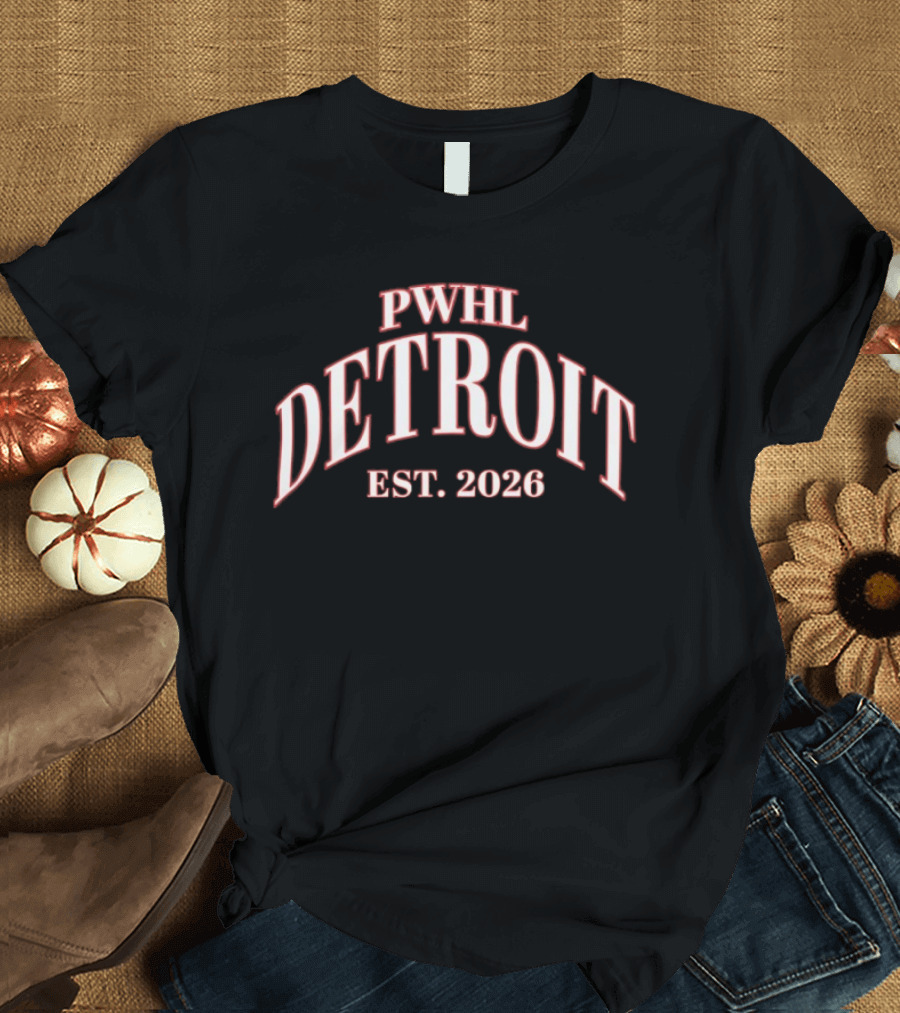 Detroit PWHL Women's Professional Hockey League Est 2026 T-Shirt
