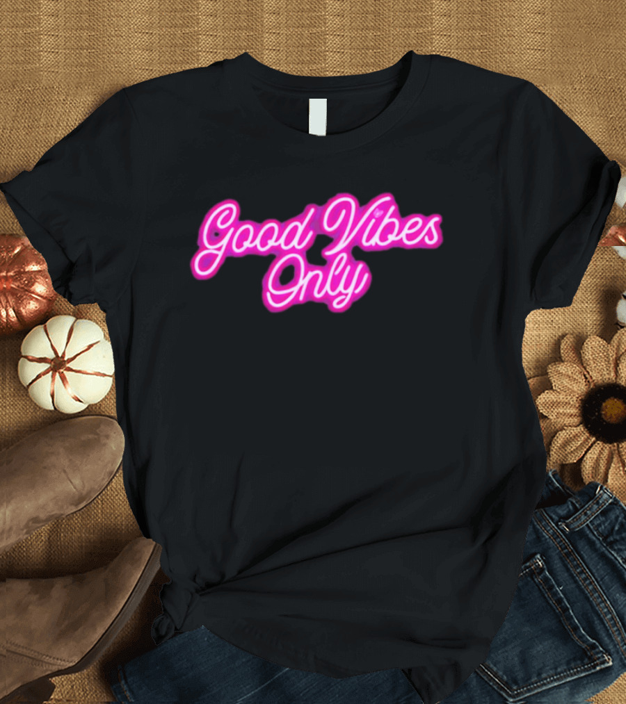 Good Vibes Only Neon Purple Script T-Shirt