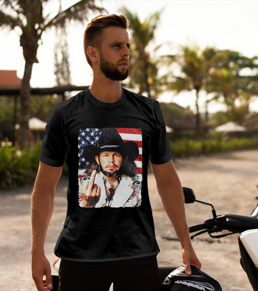 If That Ain't Country David Allan Coe USA Flag Middle Finger T-Shirt