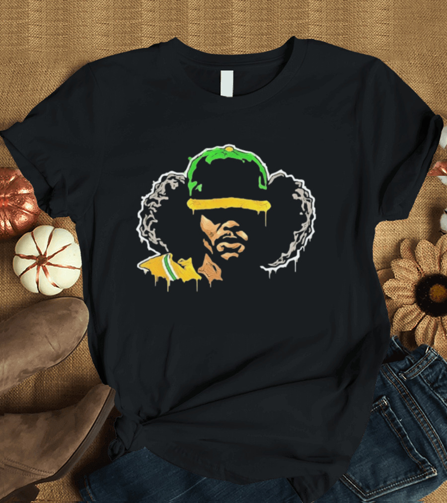 Jimi Hendrix Groovy Green Afro Psychedelic T-Shirt
