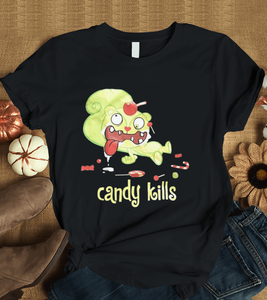 Candy Kills Cartoon Character Overloaded On Sweets T-Shirt