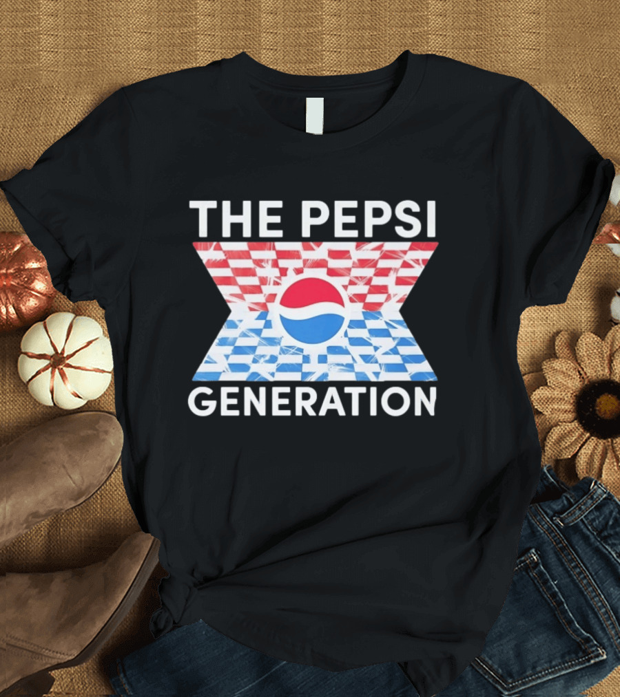 The Pepsi Generation Red White Blue Checkered T-Shirt