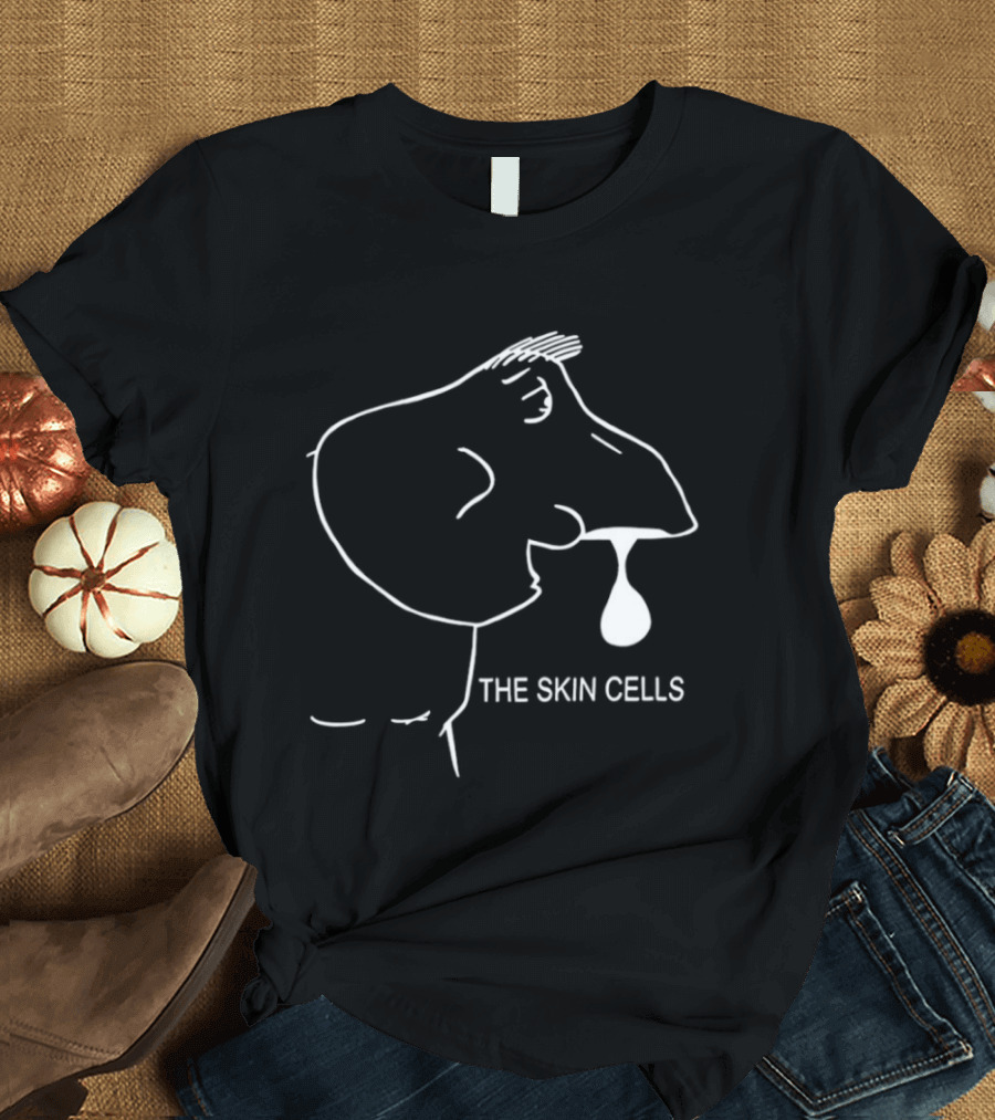 The Skin Cells Band Simple Line Art Face T-Shirt