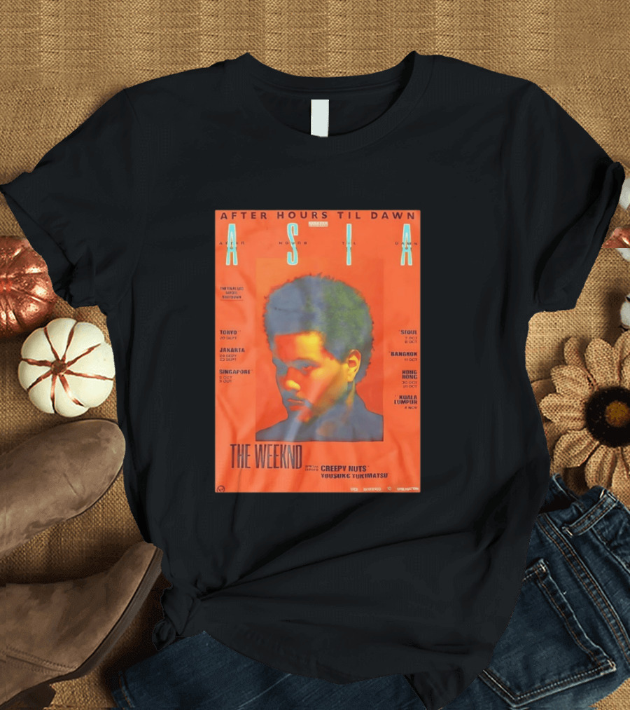 The Weeknd After Hours Til Dawn Asia Tour 2023 Tokyo Jakarta Singapore Seoul Bangkok Hong Kong Kuala Lumpur T-Shirt