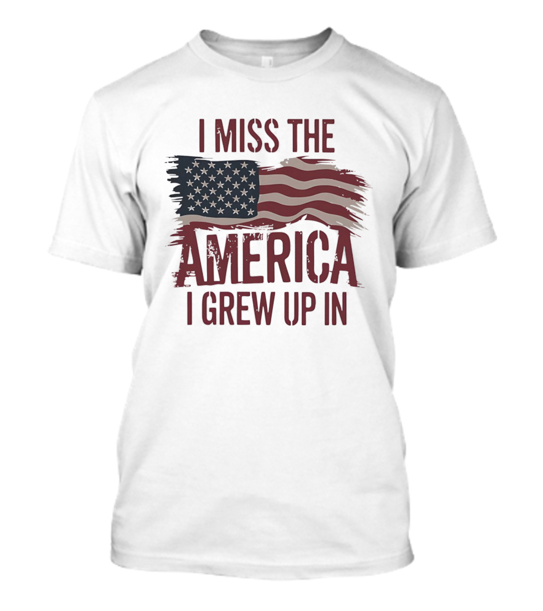 I Miss The America I Grew Up In American Flag Vintage Patriotic T-Shirt
