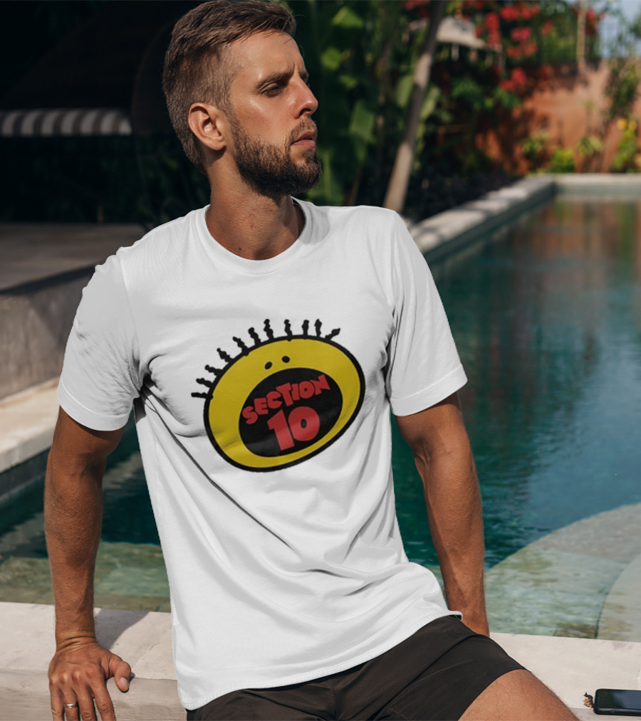 Section 10 Bold Yellow Oval Red T-Shirt