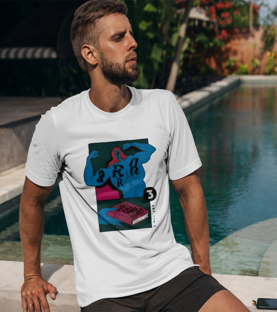 Why Are You Here Book Typography Muscle T-Shirt