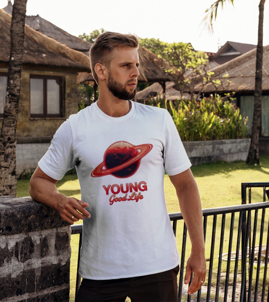 Young Good Life Red Planet Rings T-Shirt