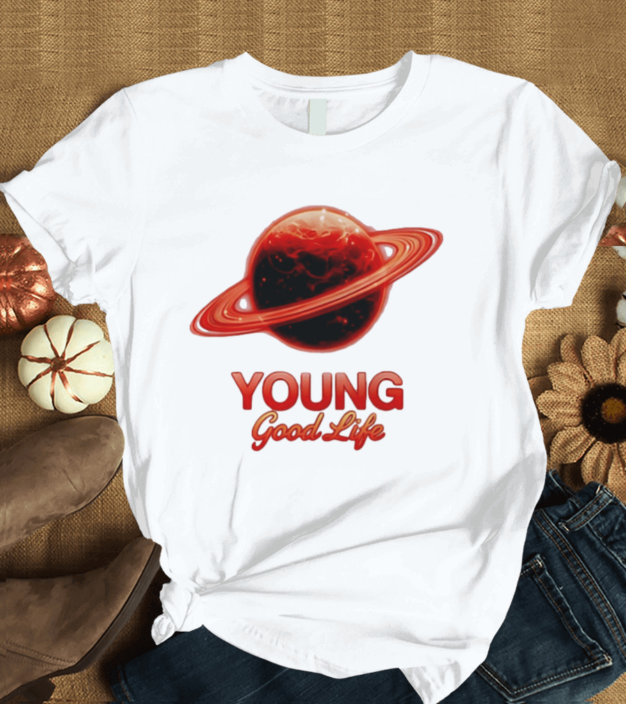 Young Good Life Red Planet Rings T-Shirt