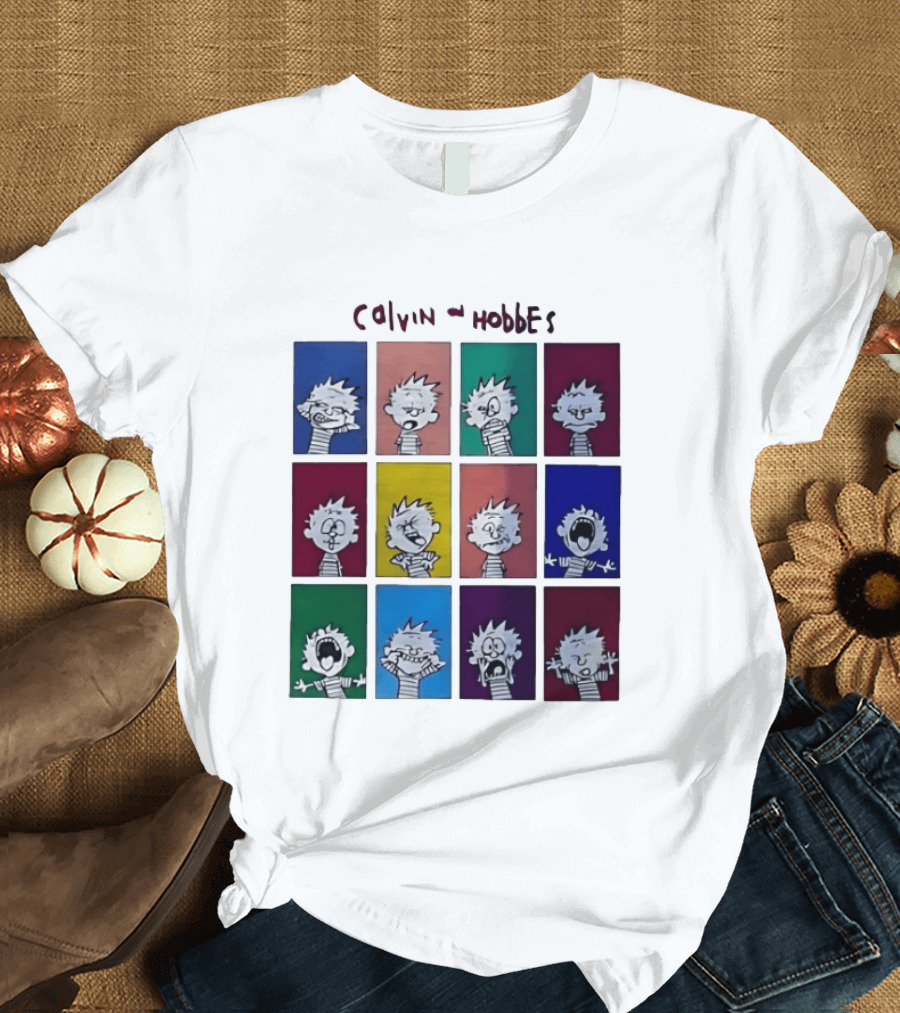 Calvin And Hobbes MoMa Pop Art Expression Panels T-Shirt