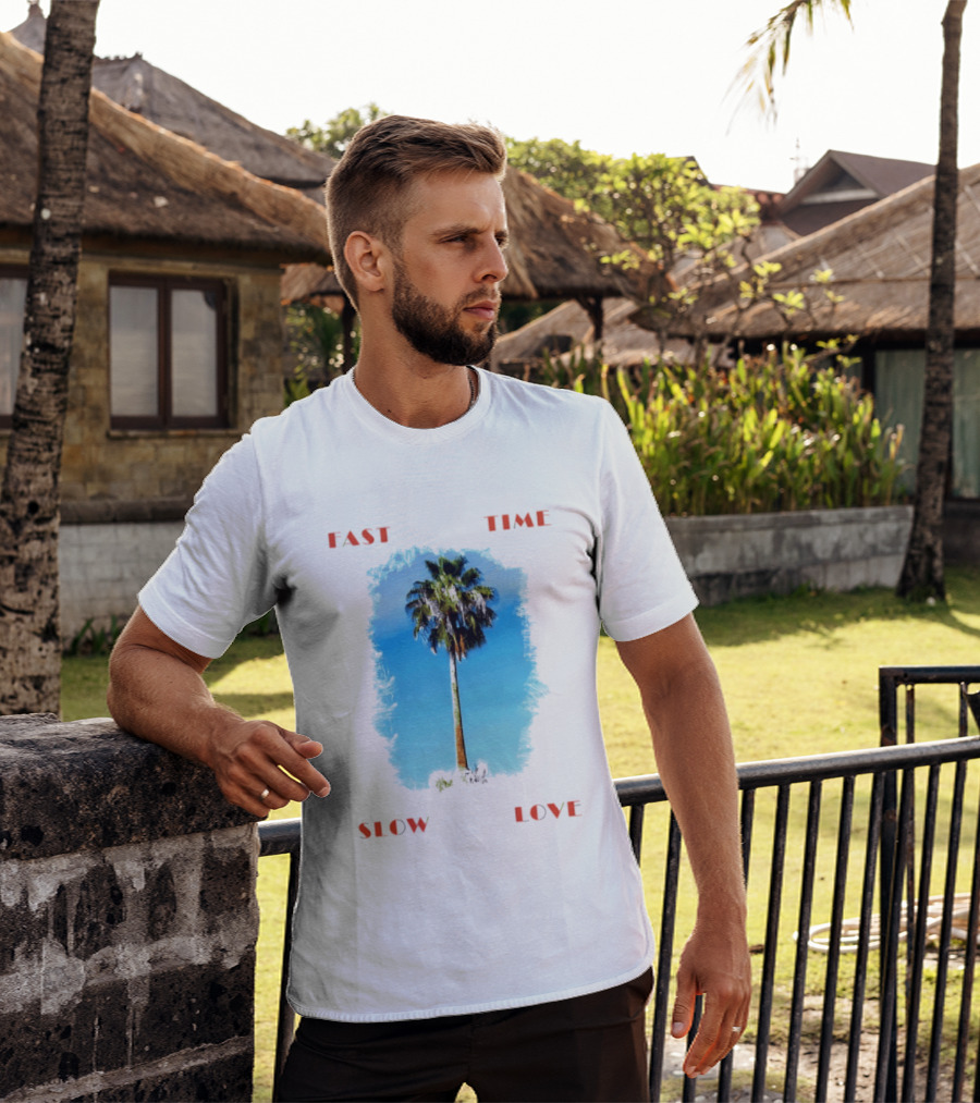Fast Time Slow Love Palm Tree Tropical T-Shirt