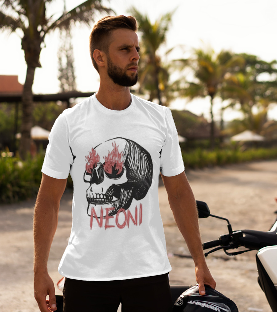 Fire Eyed Skull Neoni T-Shirt