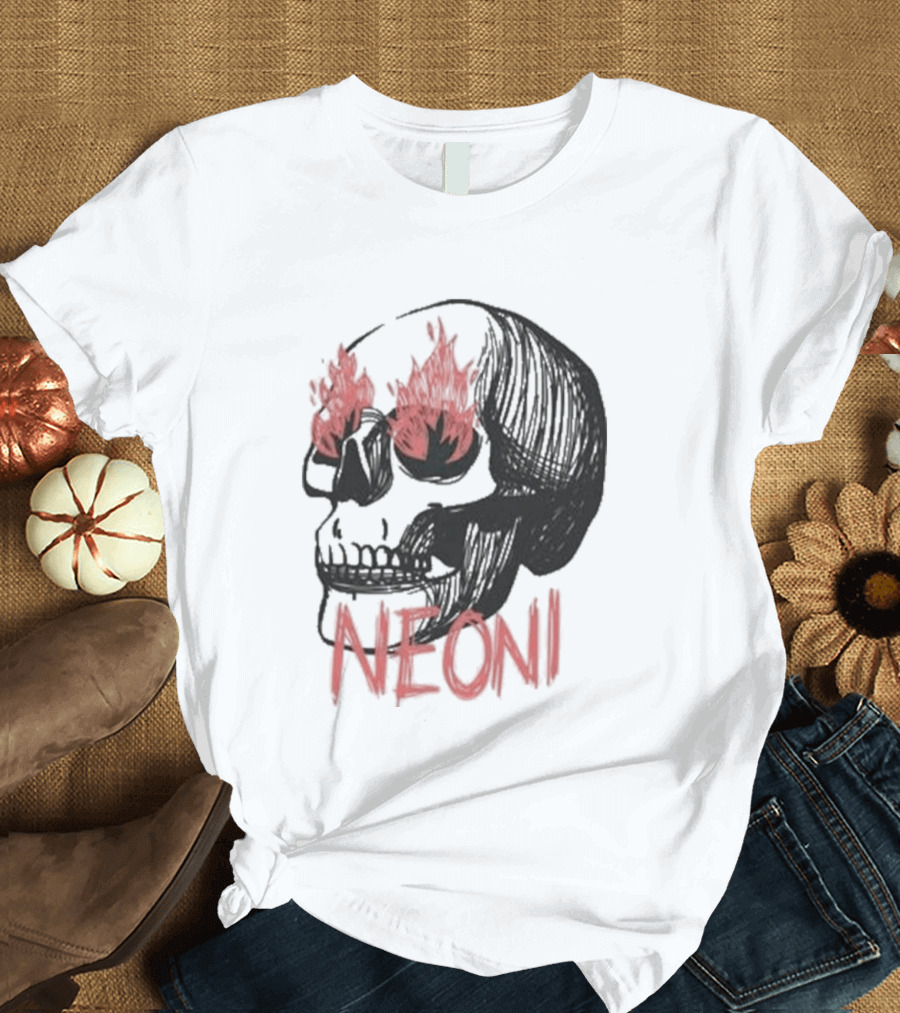 Fire Eyed Skull Neoni T-Shirt