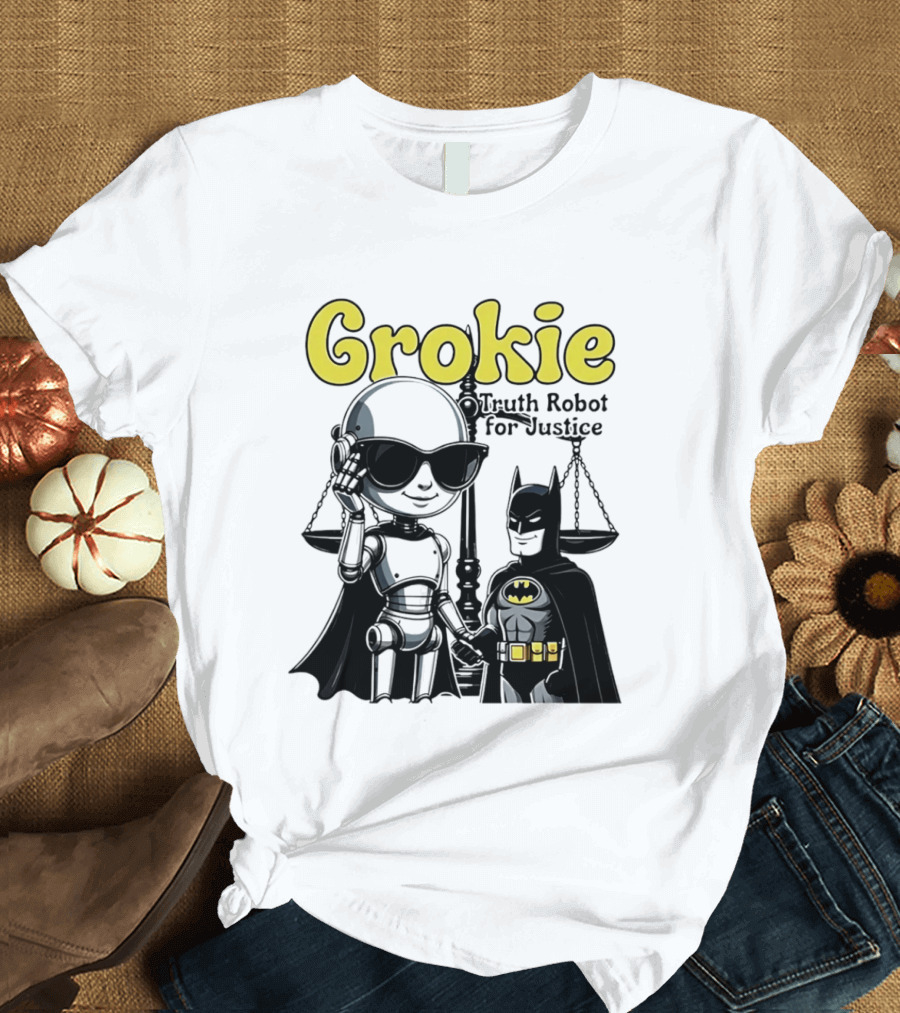 Grokie Batman Truth Robot For Justice Scales T-Shirt