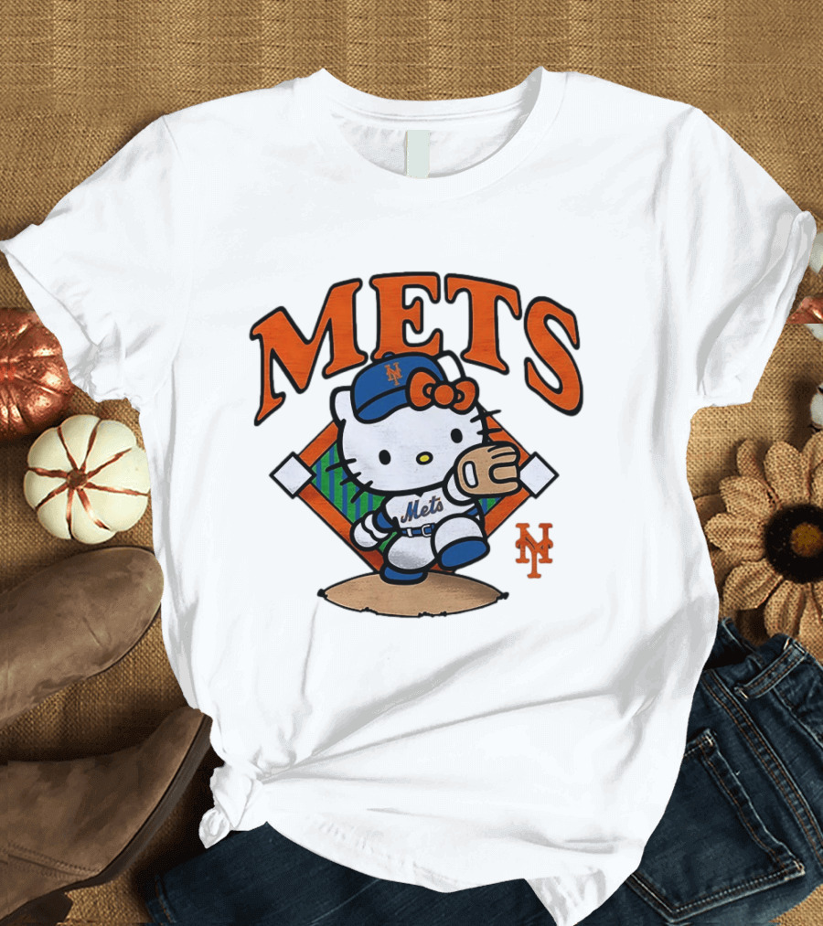 Hello Kitty New York Mets Baseball 2026 MLB Mets Player Outfit T-Shirt