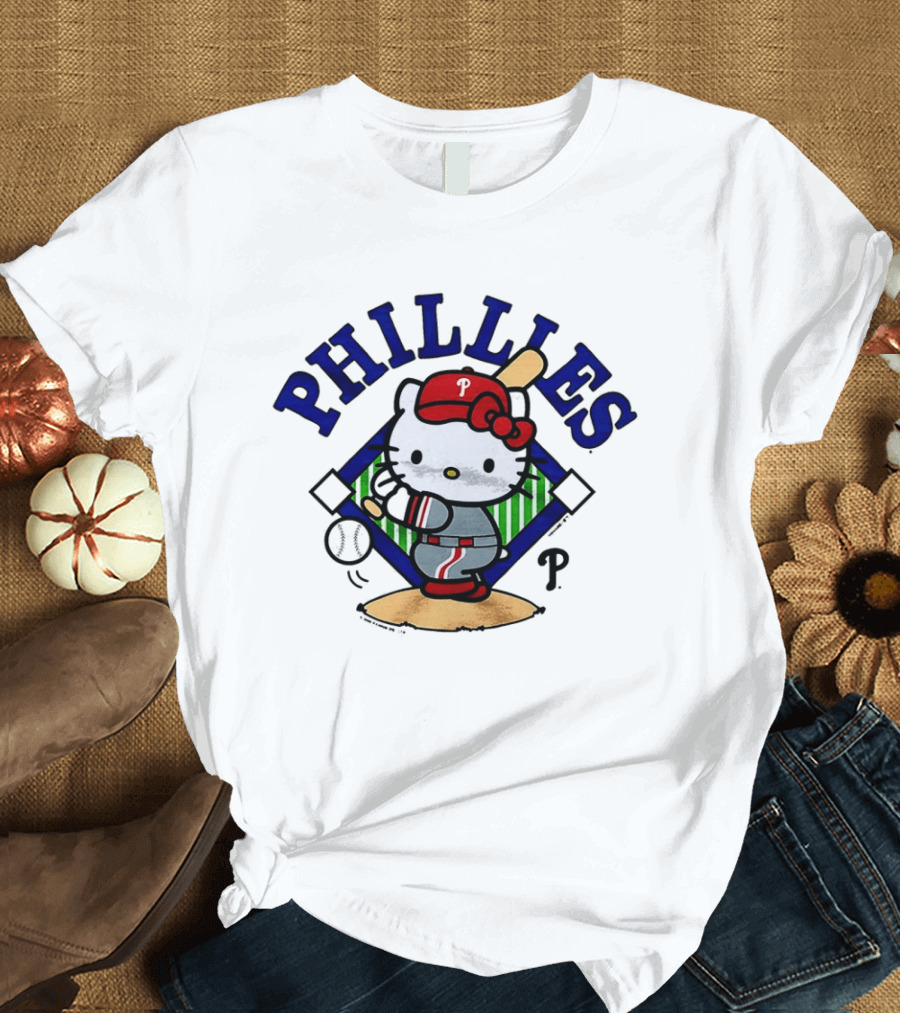 Hello Kitty Philadelphia Phillies 2026 MLB Baseball Swing T-Shirt