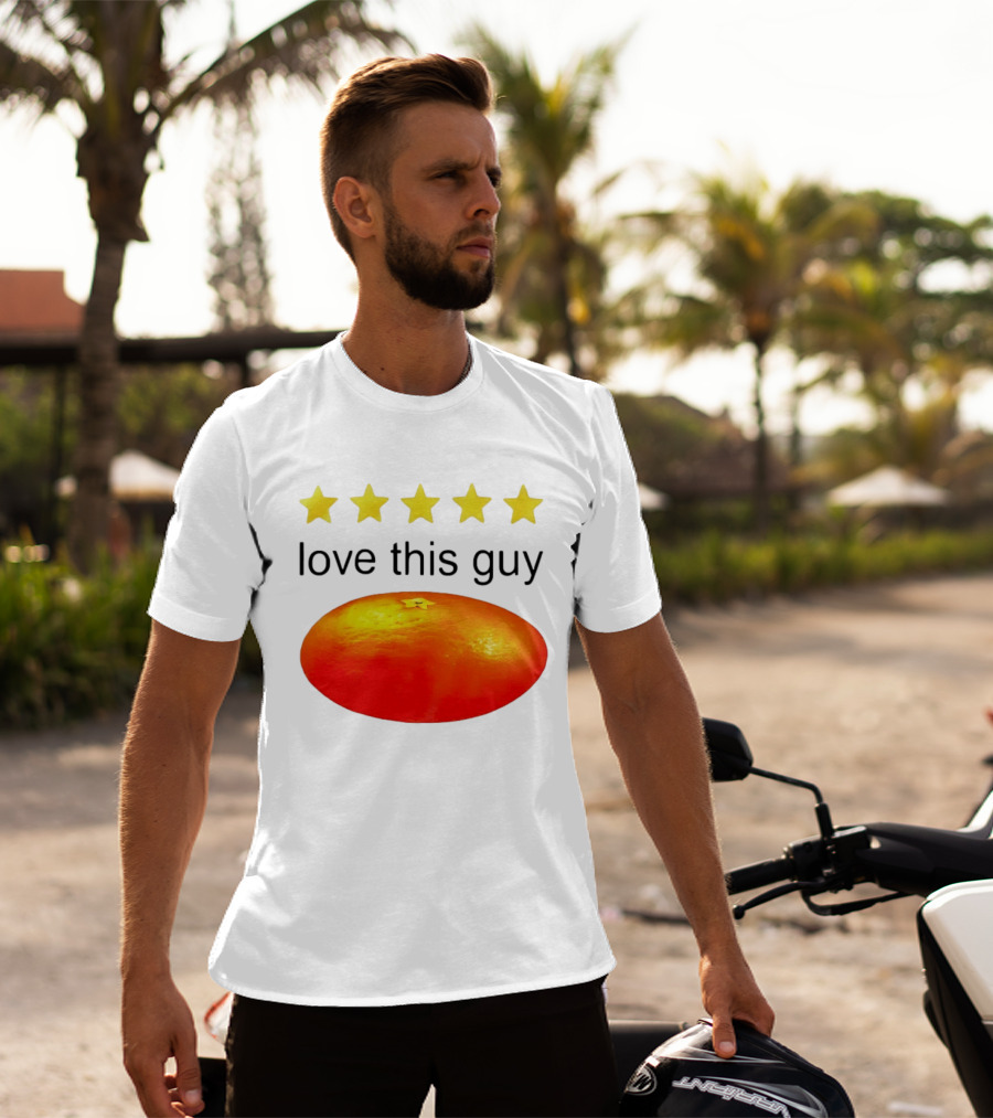 Five Yellow Stars Love This Guy Orange T-Shirt