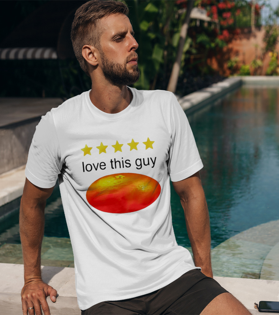 Five Yellow Stars Love This Guy Orange T-Shirt