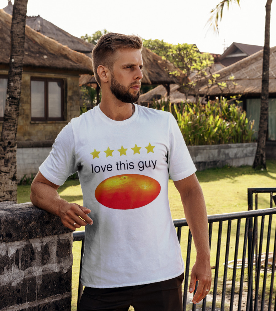 Five Yellow Stars Love This Guy Orange T-Shirt