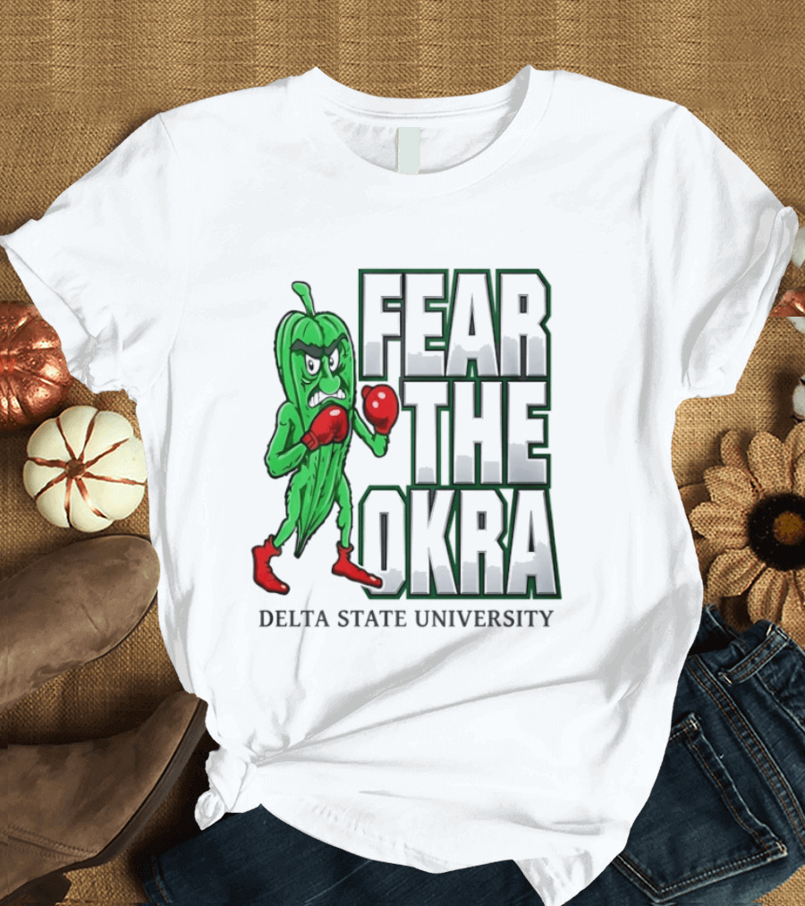 Fear The Okra Delta State University Boxing Okra T-Shirt