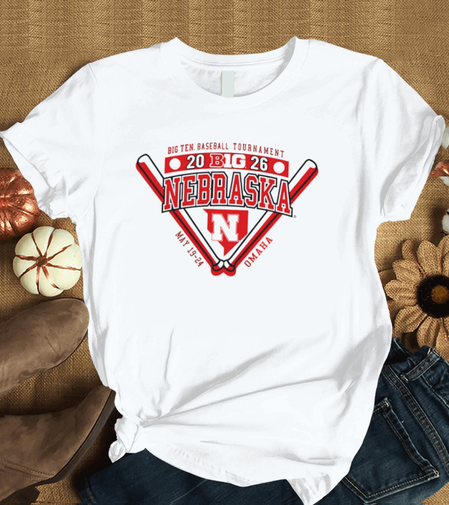 Big Ten Baseball Tournament 2026 Nebraska Cornhuskers May 20 24 Omaha T-Shirt