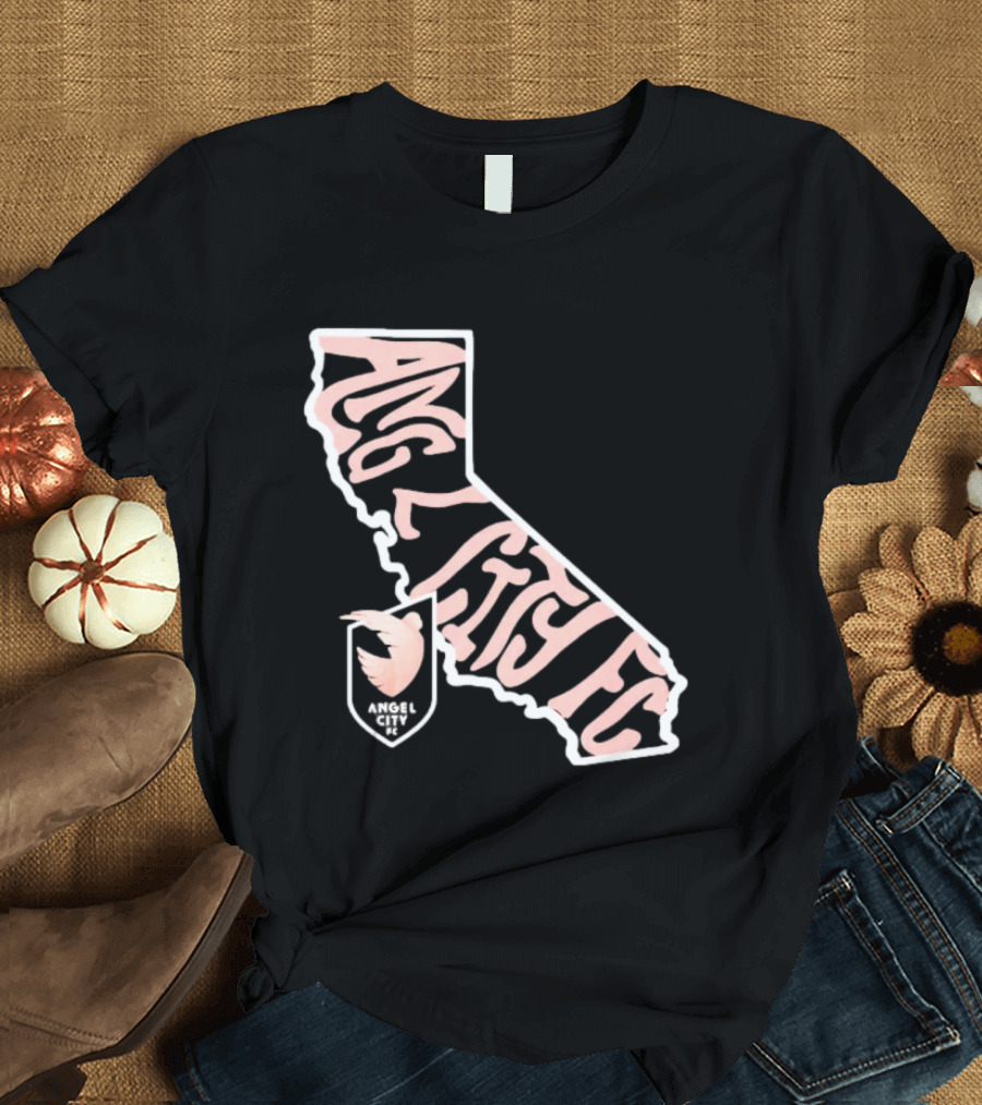 Angel City FC Groovy California Map T-Shirt