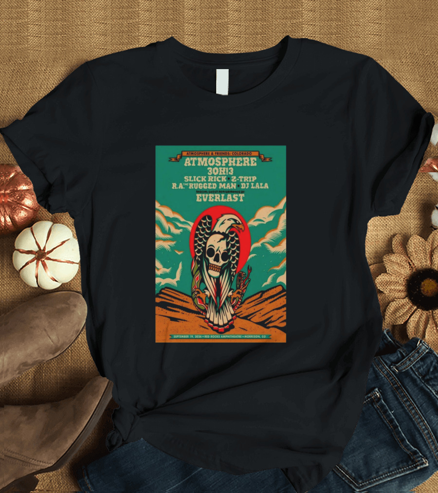 Atmosphere Friends Colorado Slick Rick Red Rocks September 19 2026 Morrison CO T-Shirt