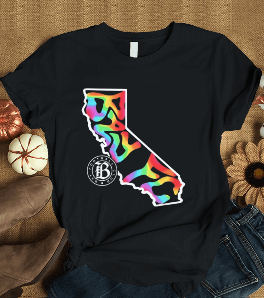 Bay FC Groovy Pride California Football Club Rainbow T-Shirt