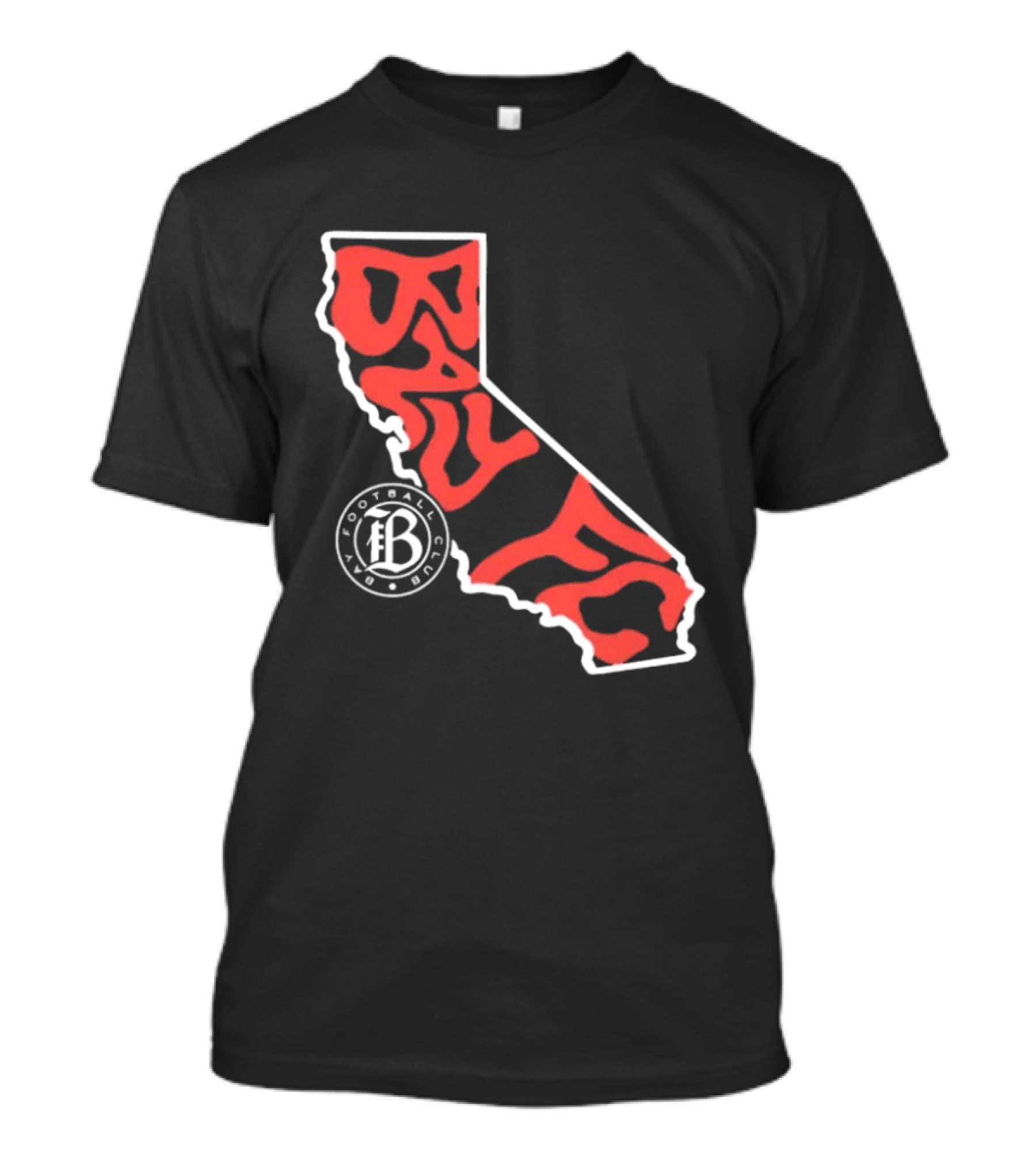 Bay FC Groovy Text California State Map Football Club T-Shirt