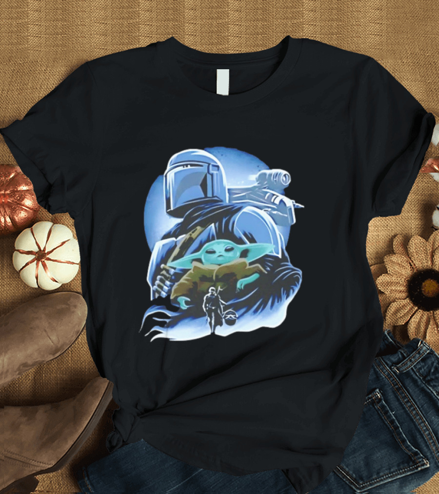 Din Djarin Grogu Mudhorn Clan Star Wars Mandalorian T-Shirt