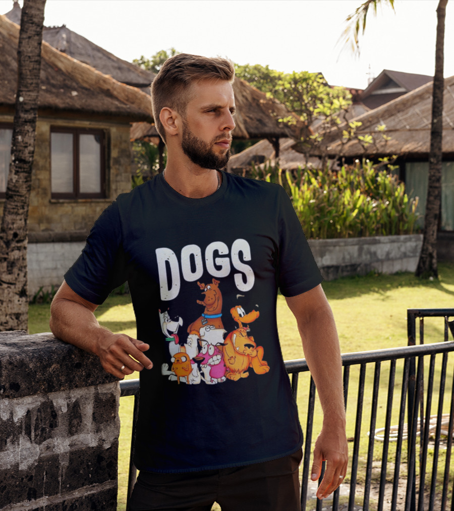 DOGS Astro Scooby Doo Jake Droopy Brian Griffin Courage Pluto Muttley T-Shirt