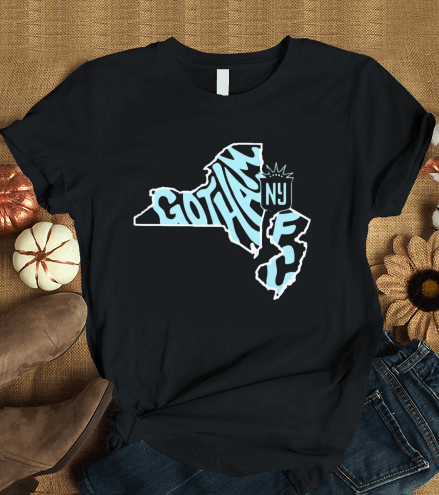 Gotham FC New Jersey New York State Groovy NY FC T-Shirt