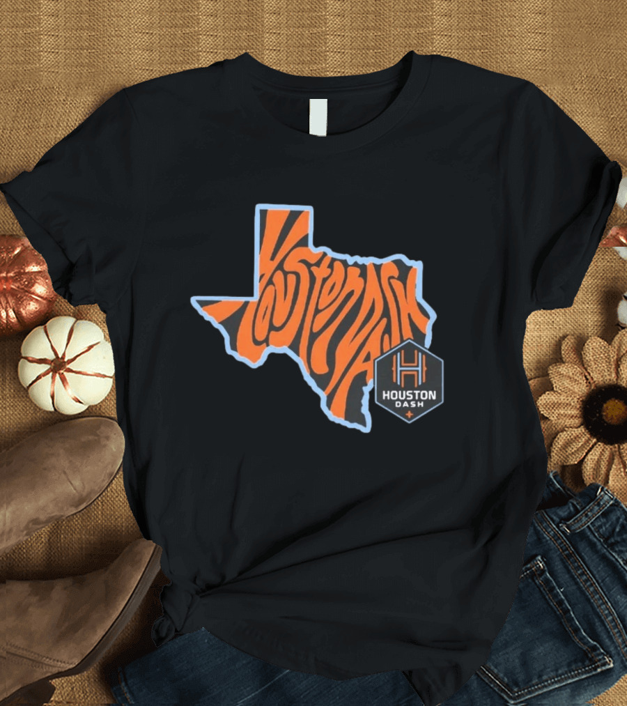 Houston Dash Groovy Texas State Map T-Shirt